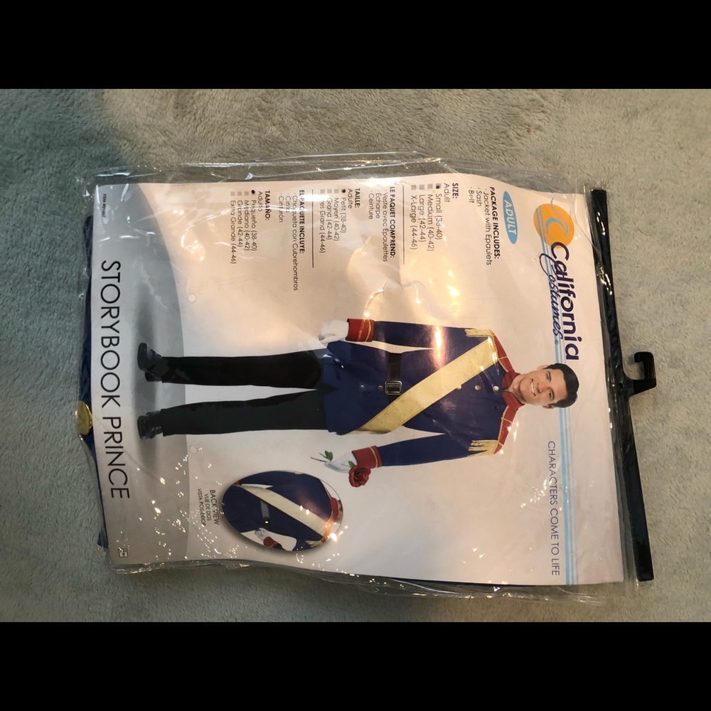 Unopened storybook prince Halloween costume